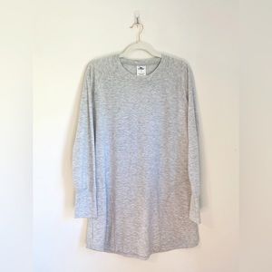 CRANE heather-grey long sleeve casual tunic with pockets SIZE L